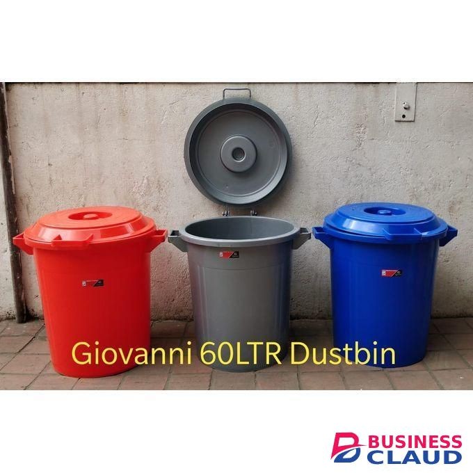 60L Multipurpose Plastic Drum with Lid for Cleaning, Storage & Waste Disposal