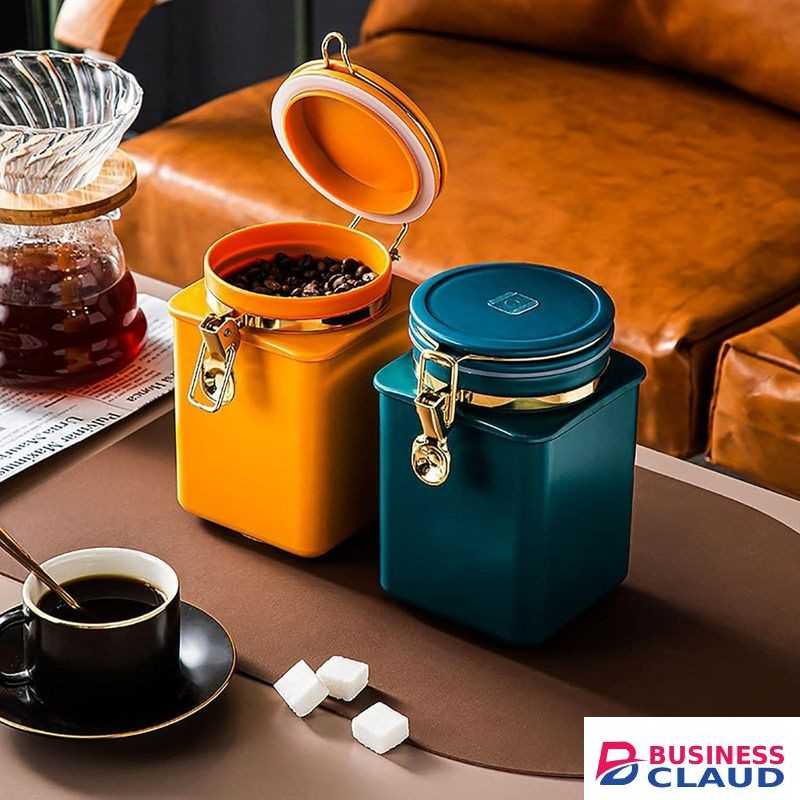 Coffee Canister Sealed Canister One Way Exhaust Port Coffee Beans Powder Storage Canister Fresh Tea Leaf Snacks Dried Fruit Storage Jar 1.1lL 37.19oz