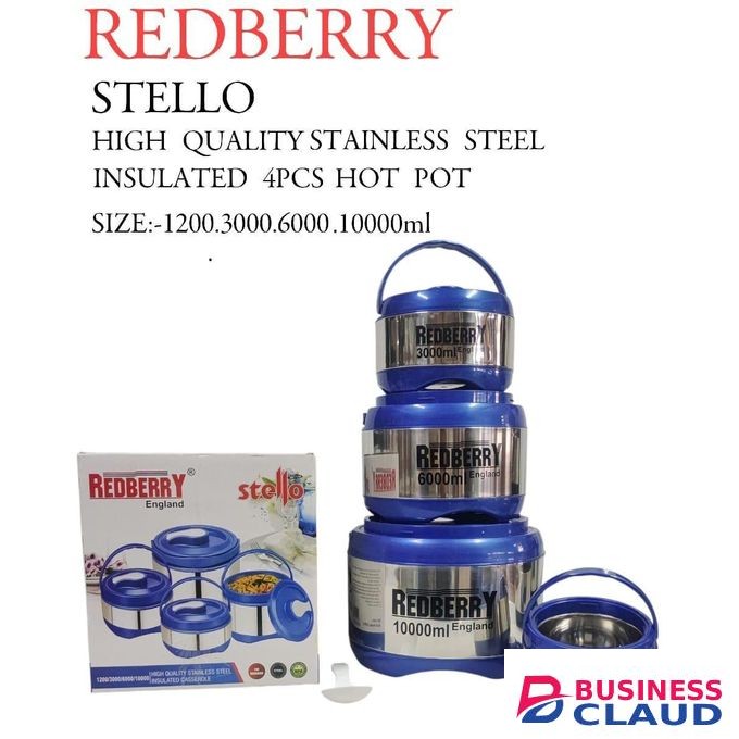 Redberry Jumbo Stello Insulated Hot pots 1.2 litres 3 litres 6 litres 10 litres