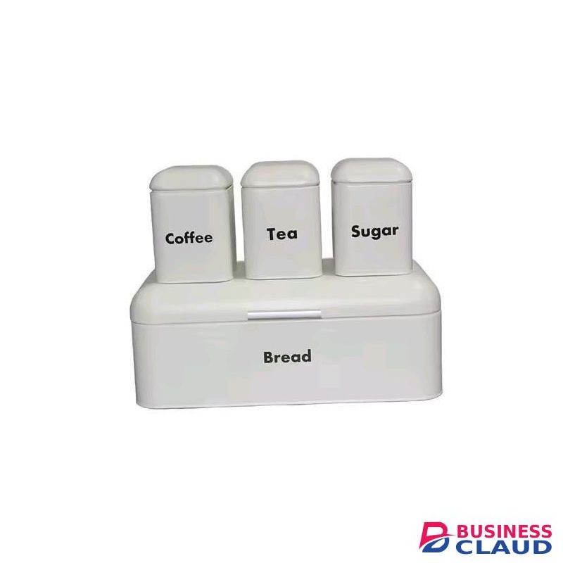Bread Bin with Three Canister Set – Multipurpose Nordic Style Storage (RANDOM COLOUR)