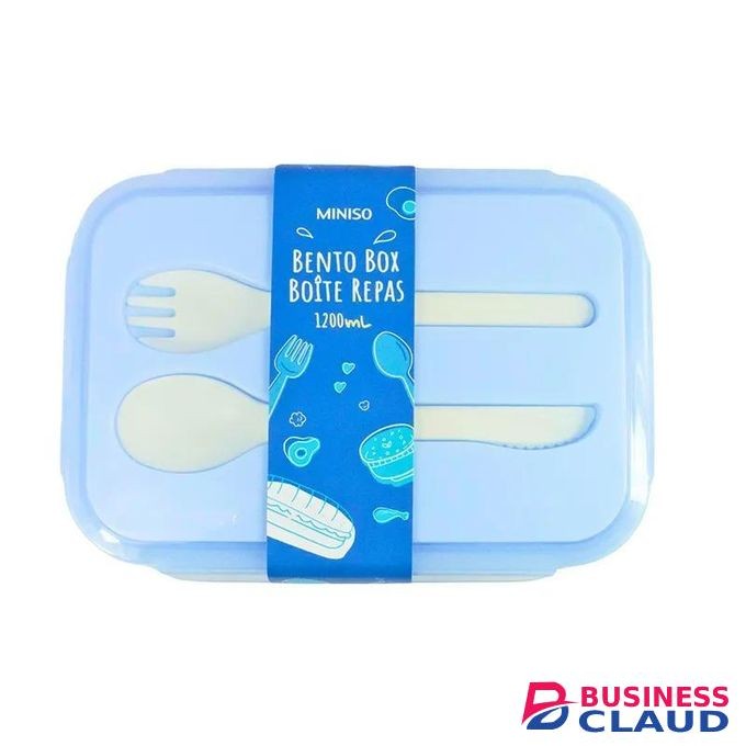 Miniso Large Capacity Rectangle Bento Box (1200mL)(Blue)