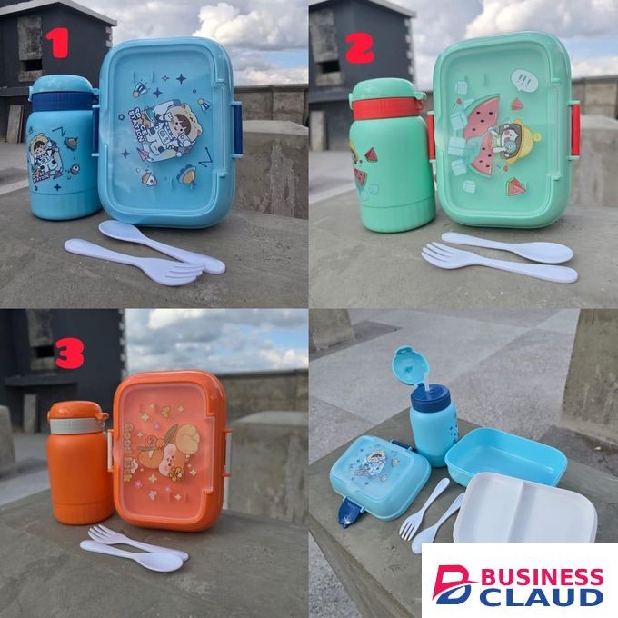 Rectangular Cartoon Themed Kids Lunch Pack