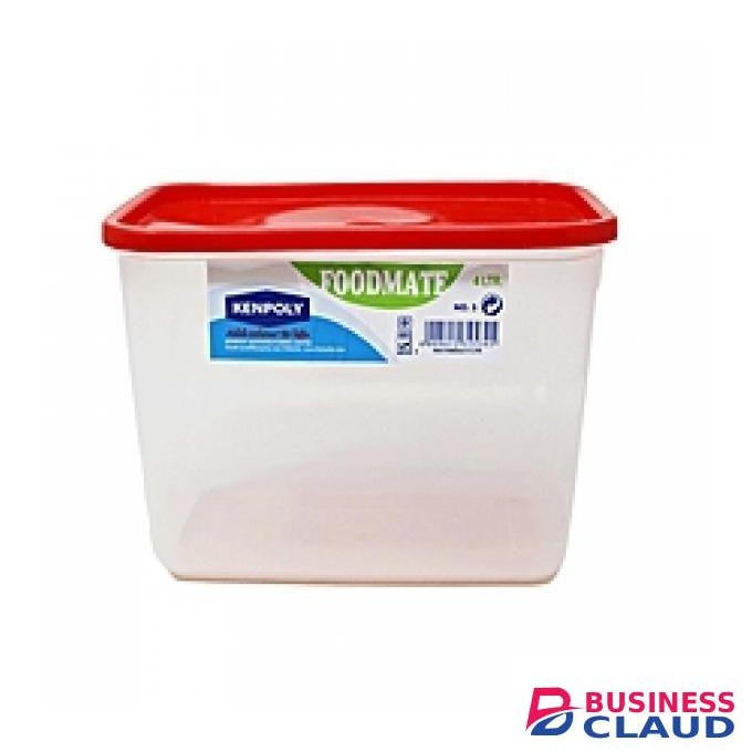 Kenpoly Square Food Mate Container with Lid - 6 Litres Airtight Plastic Food Storage Transbody for Easy Visibility