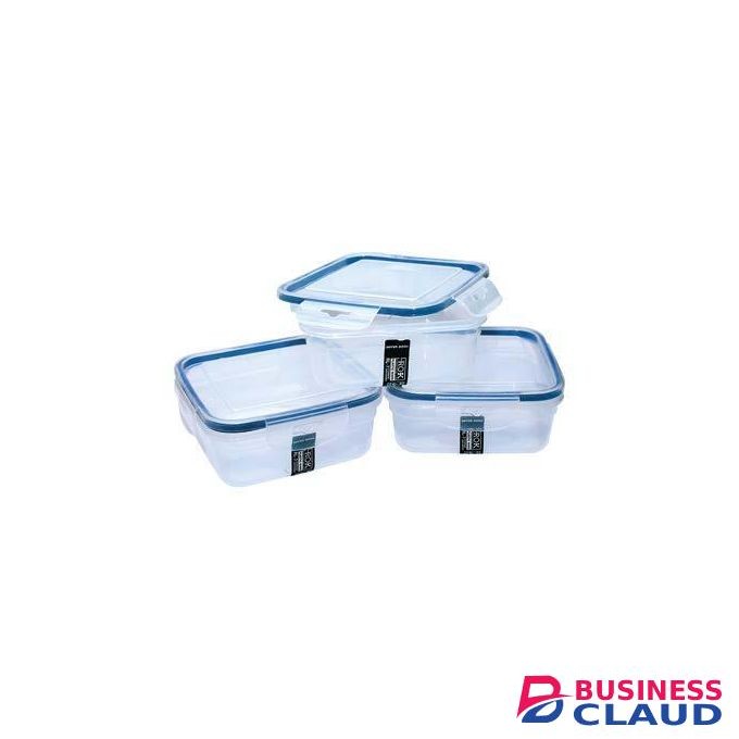 Rok Wholesale bulk storage containers - 6 pcs - 2 Ltr, 1.5 Ltr and 1 Ltr - Clear and Blue colors