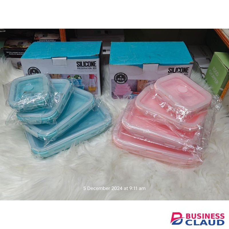 4 pcs collapsible silicone food container