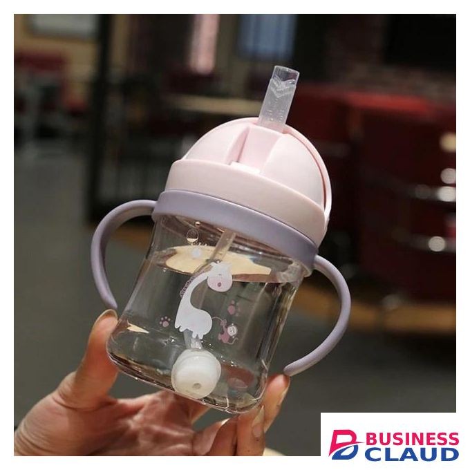 250ml Baby Learning Cup with Gravity Ball Straw - Leak-Proof Anti-Choke Training Water Bottle - Non-Spill Sippy Cup with Dual Handles for Infants and Toddlers