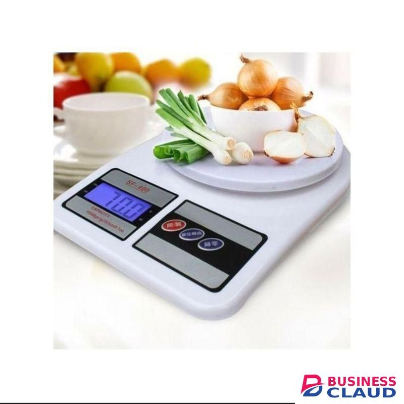 Electronic LCD Digital Tool Measuring Kitchen Food Weighing Scales10KG/1g - White.
