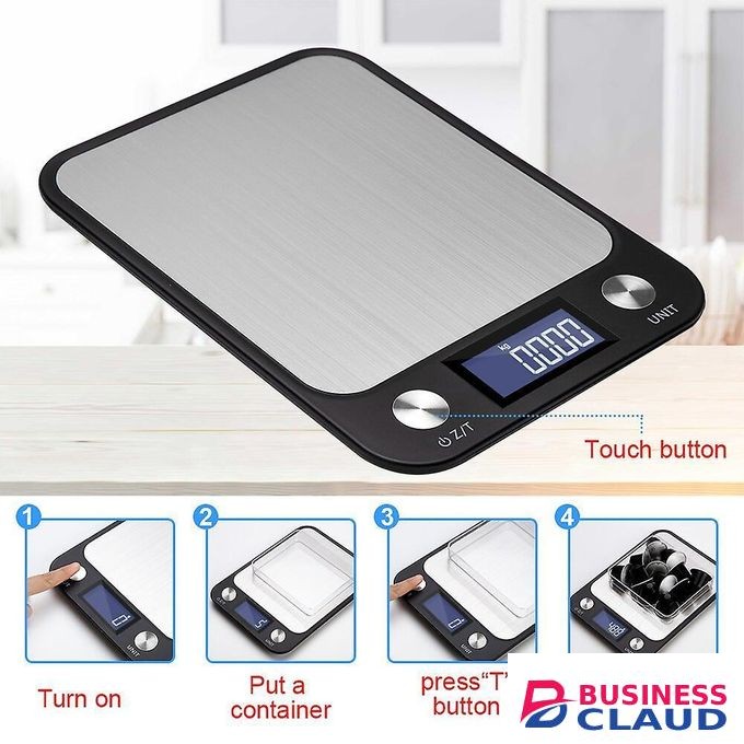 Kitchen Scale, Large Weighing Panel, Weight Loss, Baking, Cooking And Meal Preparation, Digital Grams And Ounce, Liquid Crystal Display, 11lb/5kg, 1g/0.1 Oz Accurate Scale