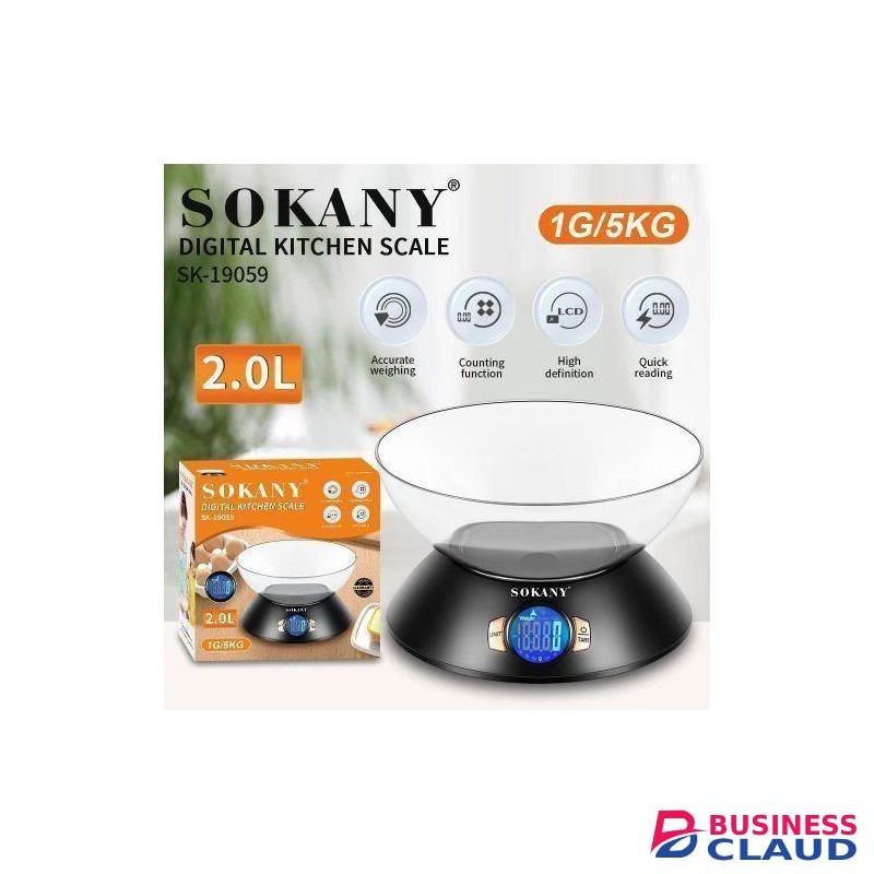 Sokany Digital food scale with multiple high precision sensors- measures baking, cooking, milk,ingredients with refined accuracy.