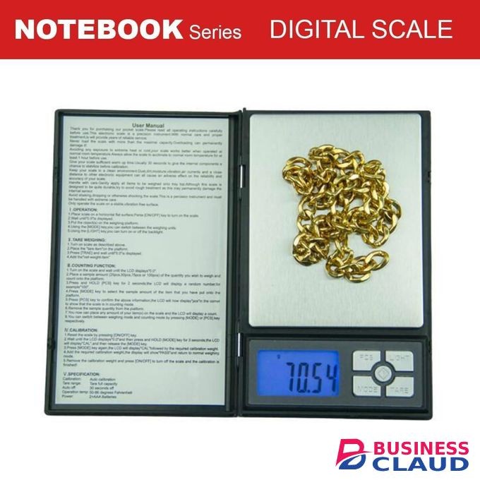 Notebook Series Digital Scale - Versatile, Accurate, and Easy to Use for Kitchen, Jewelry, and Hobby