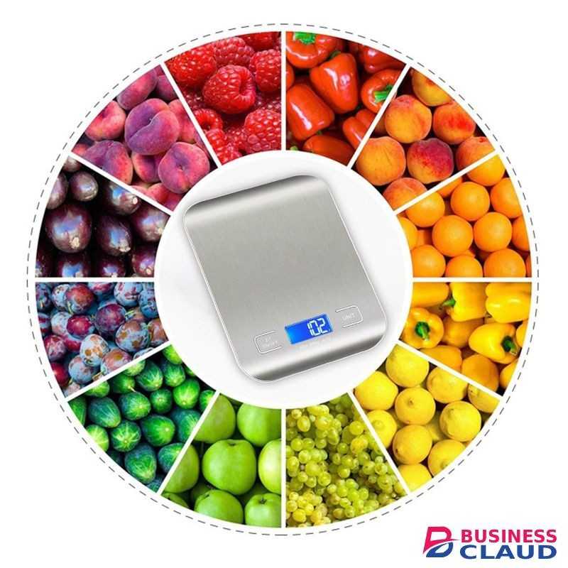 TodyJeyHo Food Kitchen Scale, Digital Grams and Ounces for Weight Loss, Baking, Cooking, Keto and Meal Prep, LCD Display, 304 Stainless Steel