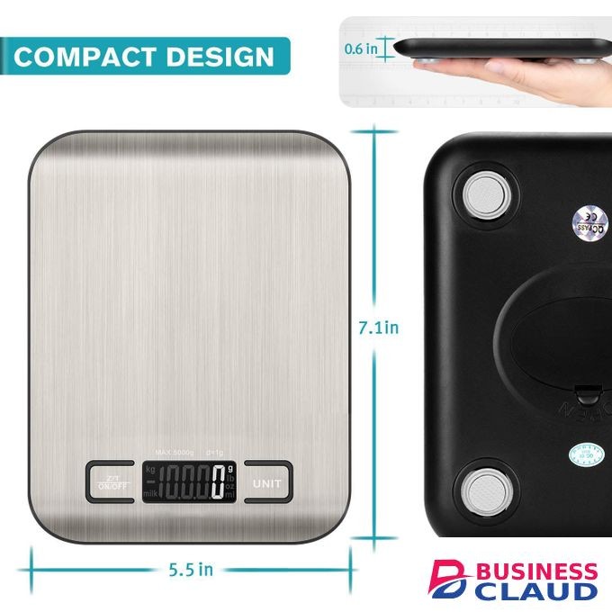 Flushrenic Kitchen electronic scale,Food Kitchen Scale, Digital Grams and Ounces for, Baking, Cooking, Keto and Meal Prep, LCD Display, Stainless Steel
