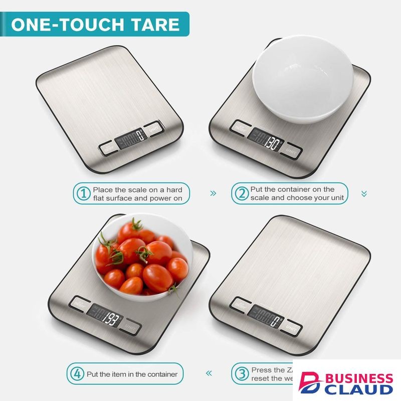 Flushrenic Kitchen electronic scale,Food Kitchen Scale, Digital Grams and Ounces for, Baking, Cooking, Keto and Meal Prep, LCD Display, Stainless Steel