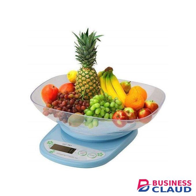 Digital Kitchen Scale (QZ-161) – 5kg High Precision Food Scale with Tare Function & LCD Display (Sky Blue)