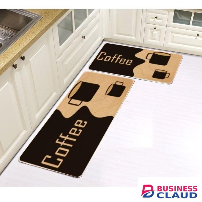 Rubber Kitchen Mats for Floor Set of 2 Pcs Non-Skid