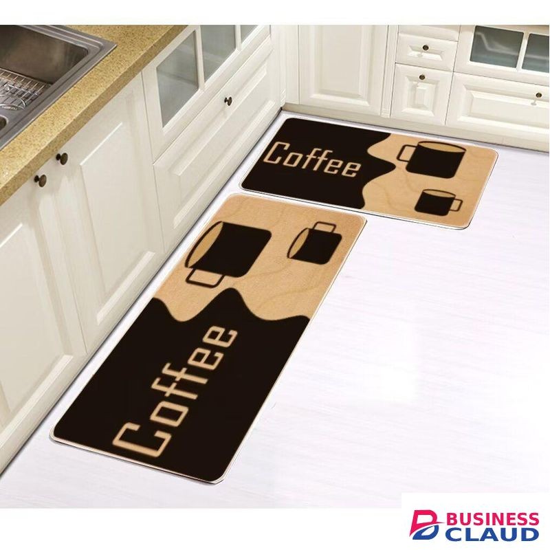 Rubber Kitchen Mats for Floor Set of 2 Pcs Non-Skid