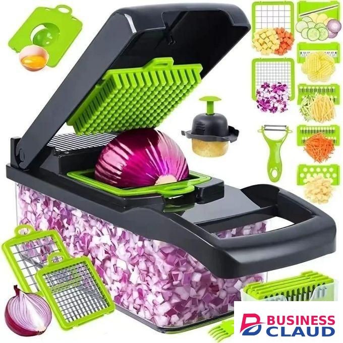 16-in-1 Multi-Function Chopper for Vegetables, Fruits, Onions, Garlic, Carrots, Potatoes – Easy, Fast, Durable Kitchen Food Processor with Multiple Blades for Slicing, Dicing, Shredding
