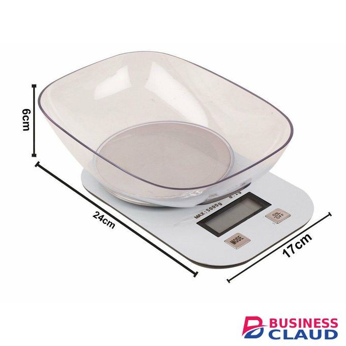 High Precision Digital Kitchen Scale with a bowl - High Accuracy Multifunction Food Electronic Scale Up to 5 kg