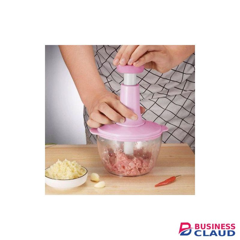 1.5L Manual Food Chopper, Speedy Chopper With 3 Curved Stainless Steel Blades
