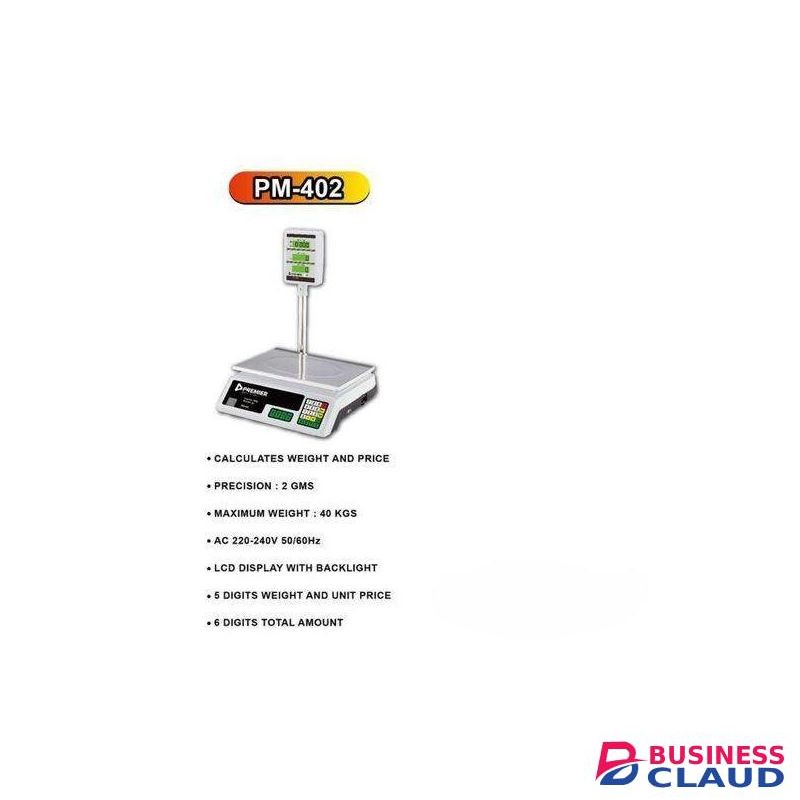 Premier PM-402 Electronic Price Computing Scale – 40kg Capacity