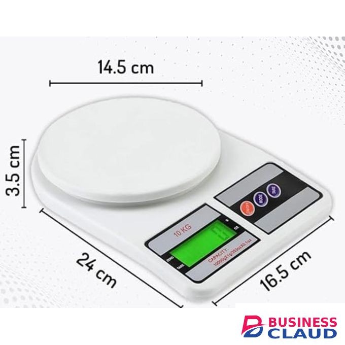 Kitchen Scales LCD Digital Cooking Weighing White 10000g
