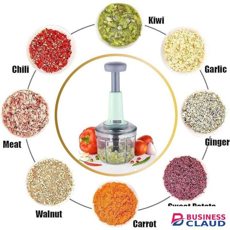Manual Press Chopper - Easy Food Processor Tool