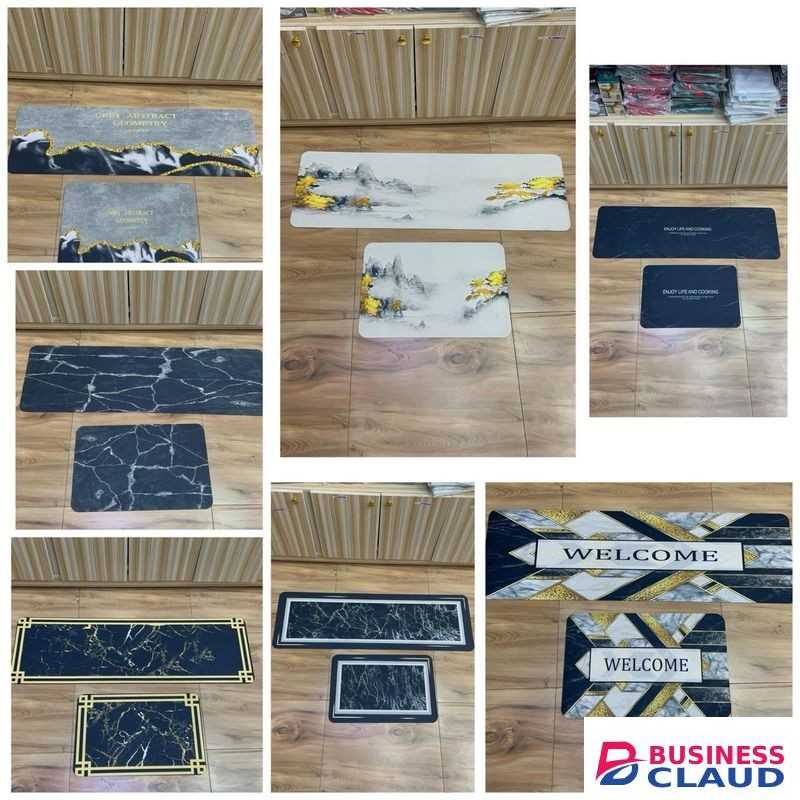 Rubber-Bottom Kitchen Anti-Slip Mats – Oil-Proof, Wipeable Household Rug
