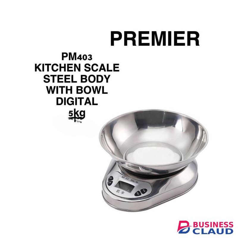 Premier 5KG DIGITAL KITCHEN SCALE STEEL BODY WITH BOWL