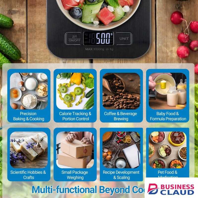 Inkbird Food Scale Digital Kitchen Scale Stainless Steel Platform Backlit LCD