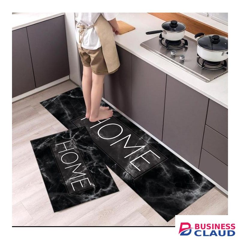 2Pcs Stylish Non-Slip Washable Kitchen Mats Rugs for Kitchen, Floor