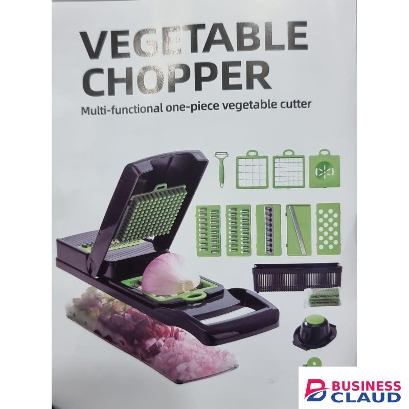 16pc Veggie Cutter Slicer Dicer Chopper Set Multifunctional Kitchen Vegetable Fruit Chopping Tools with Storage Container and Safety Accessories for Easy Food Prep