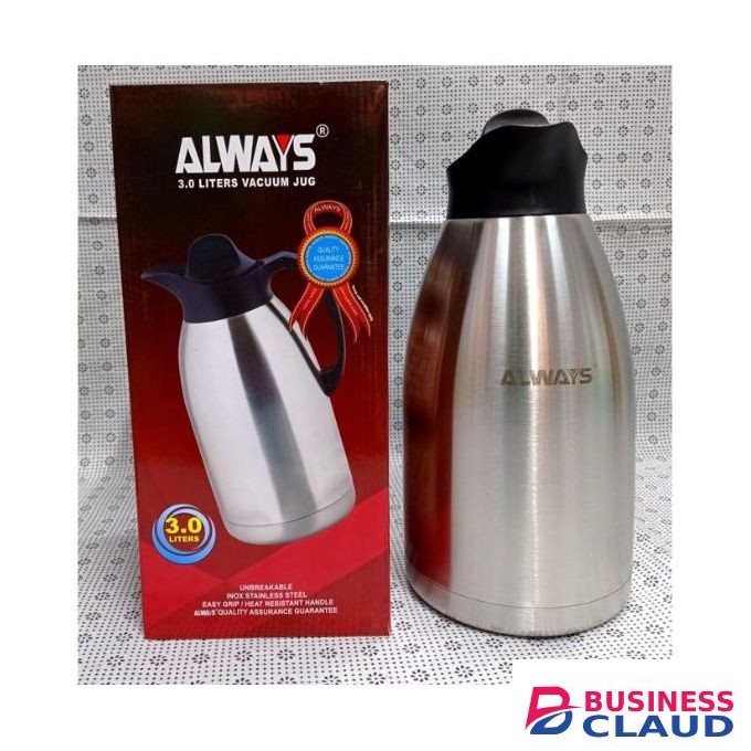 Always Stainless Steel Thermos 3L Flask Jug.