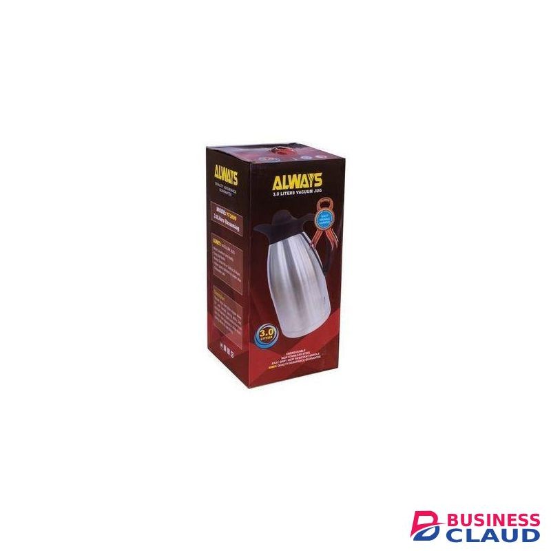 Always Vacuum Flask 3L - Unbreakable Stainless Steel - Silver