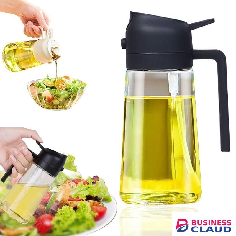 Oil Dispenser Oil Sprayer 2 in 1 Oil Sprayer Glass Bottle Oil Dispenser For Cooking, BBQ, Air Fryer, Salad Cooking Oil Dispenser OIl Jar Kitchen Gadgets and Air Fryer Accessories,