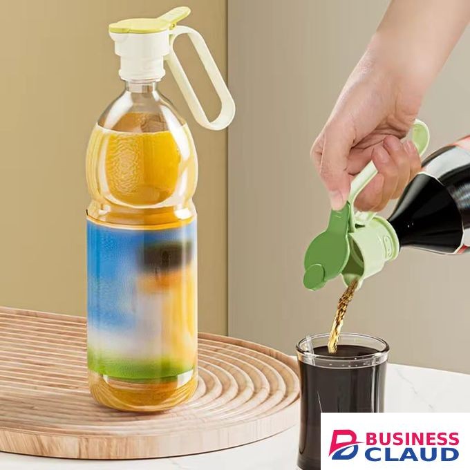 Liquid Dispenser Lid Universal Plastic Bottle Cap Dispenser for Beverages Portable Handle Carry Design Spill Free Easy Pouring Attachment