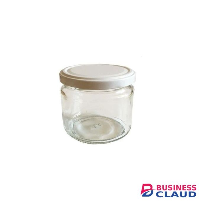 10 Glass Containers With Airtight White Lids 330ml