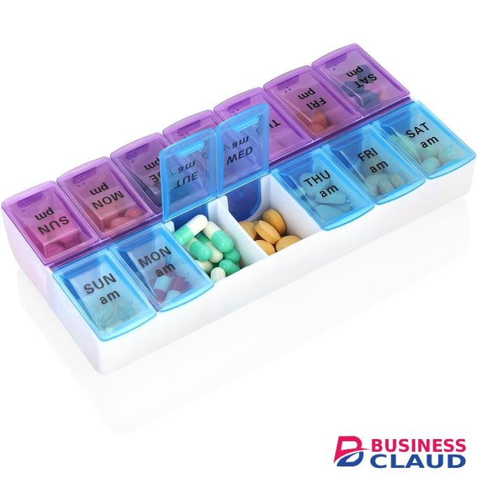 Weekly Medicine Organizer 2 Times A Day 7 Day medicine Box Holder Large Daily Medicine Organizer Travel tablet Case medicine Container for Vitamins Supplements (7 Day 2 Times) - 2 PACK