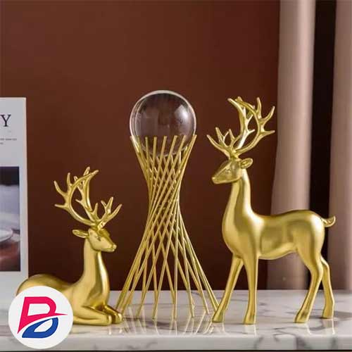 Classy Decor, Two deers and glass ball with stand