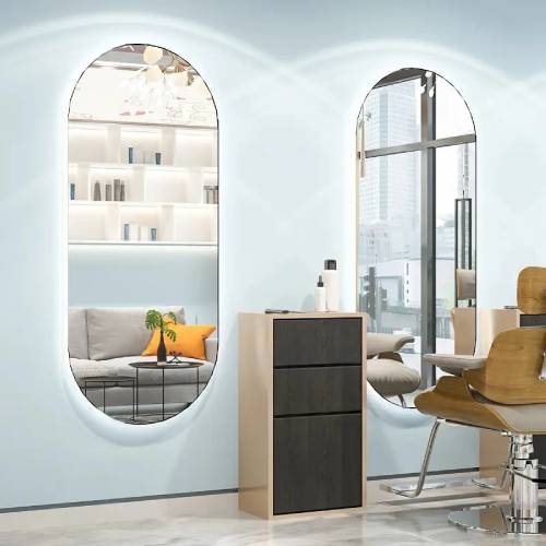 Frameless LED Oval Salon Mirror