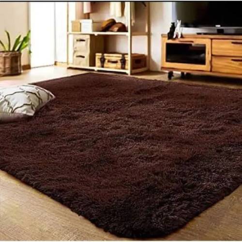 5x8 Chocolate/ Dark Brown Soft Modern Carpet
