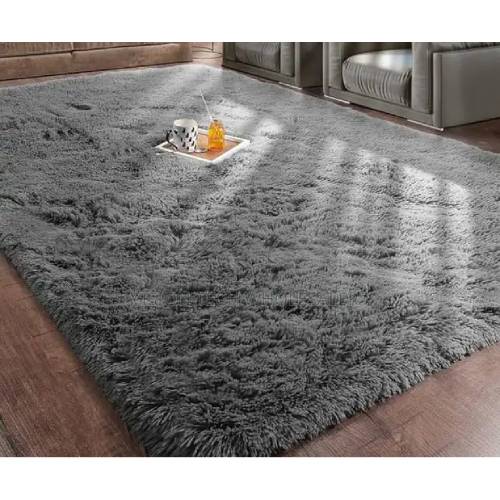 5x8 Grey Fluffy Soft Modern Floor Carpet