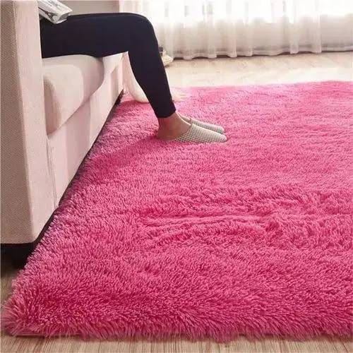 Modern Pink Fluffy 7*10 Carpet