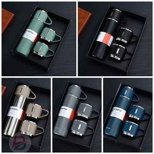 Vacuum flask set with two -2 cups