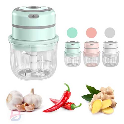 250ml Stainless steel blade plastic shell Mini electric chopper white