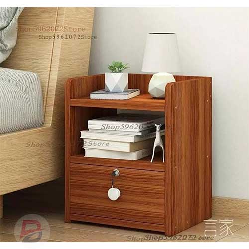 wooden simple bedside cabinet with A3 lock drawer