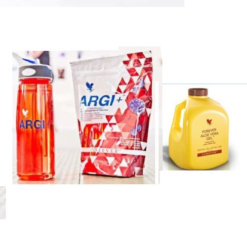 Aloe Vera gel and Argi plus supplements, herbal medicine