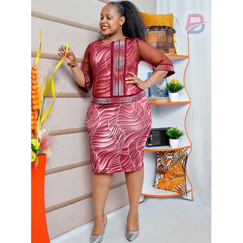 Womens Flower Print Dress - Red