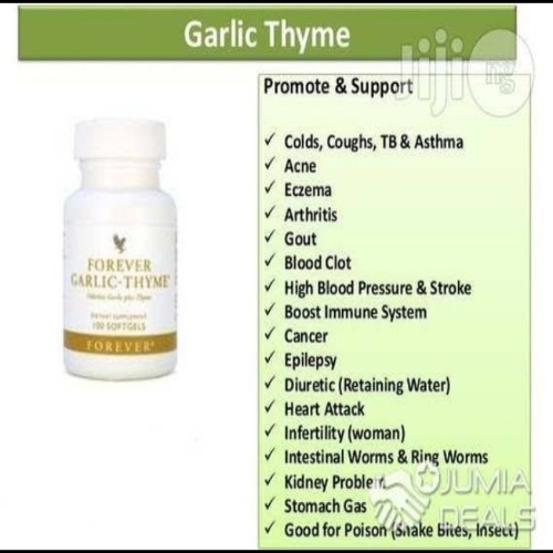 forever living, aloe vera Garlic Thyme supplement, herbal medicine
