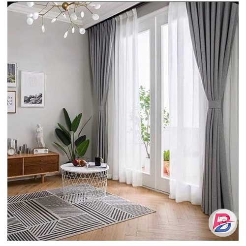 Grey Curtains 3 Meters Accompanied with Shears