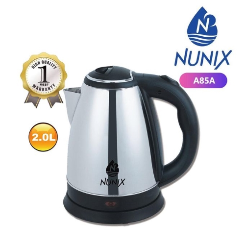 Nunix Stainless Steel 2.0L Cordless Kettle - Silver